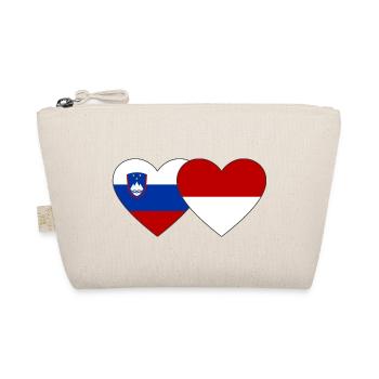 Slovenia Indonesia Flag Heart - Organic Pouch - nature - Front