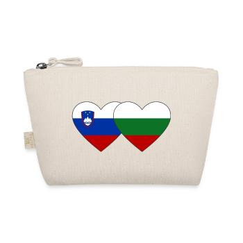 Slovenia Bulgaria Flag Heart - Organic Pouch - nature - Front