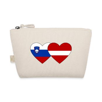 Slovenia Latvia Flag Heart - Organic Pouch - nature - Front