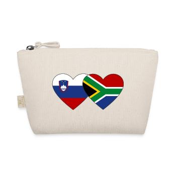 Slovenia South Africa Flag Heart - Organic Pouch - nature - Front