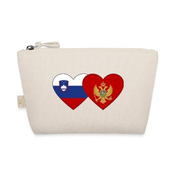 Slovenia Montenegro Flag Heart - Organic Pouch - nature - Front