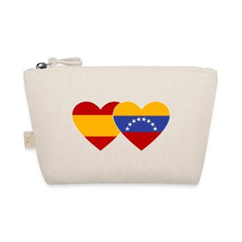 Spain Venezuela Flag Heart - Organic Pouch - nature - Front