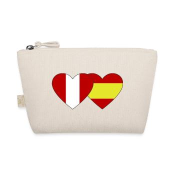 Peru Spanien Flagge Herz - Bio-Täschchen - Natur - Vorne