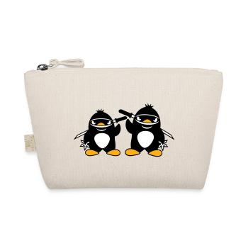 2 pingouins ninja samouraï japonais katana duo - Trousse biologique - nature - Devant