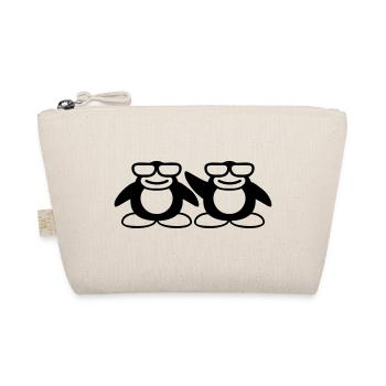 2 Penguins Nerd Hornglasses Geek Smart Team Crew - Organic Pouch - nature - Front