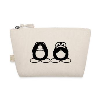 2 Pinguine nichts reden sehen stumm blind Freunde - Bio-Täschchen - Natur - Vorne