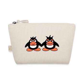 Pinguine Team 2 Freunde Müde Pärchen Hände Halten - Bio-Täschchen - Natur - Vorne
