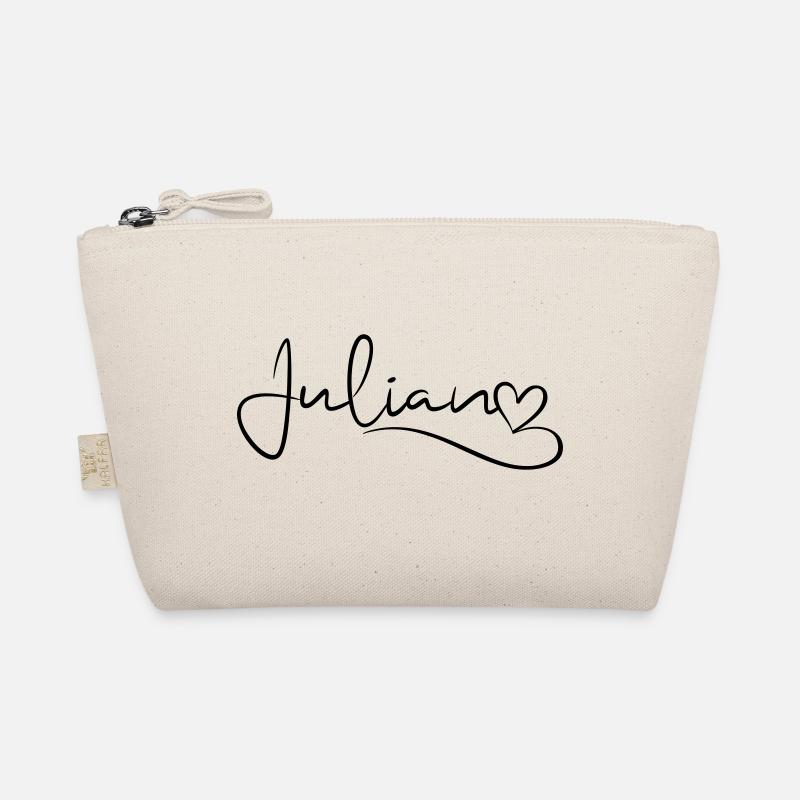 Julian Last Name First Name Heart Decor Organic Pouch