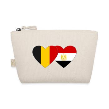 Belgium Egypt Flag Hands Heart Shape - Organic Pouch - nature - Front