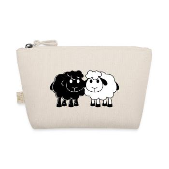 Zwei Schafe Freunde Pärchen 2 Team Crew Klein Baby - Bio-Täschchen - Natur - Vorne