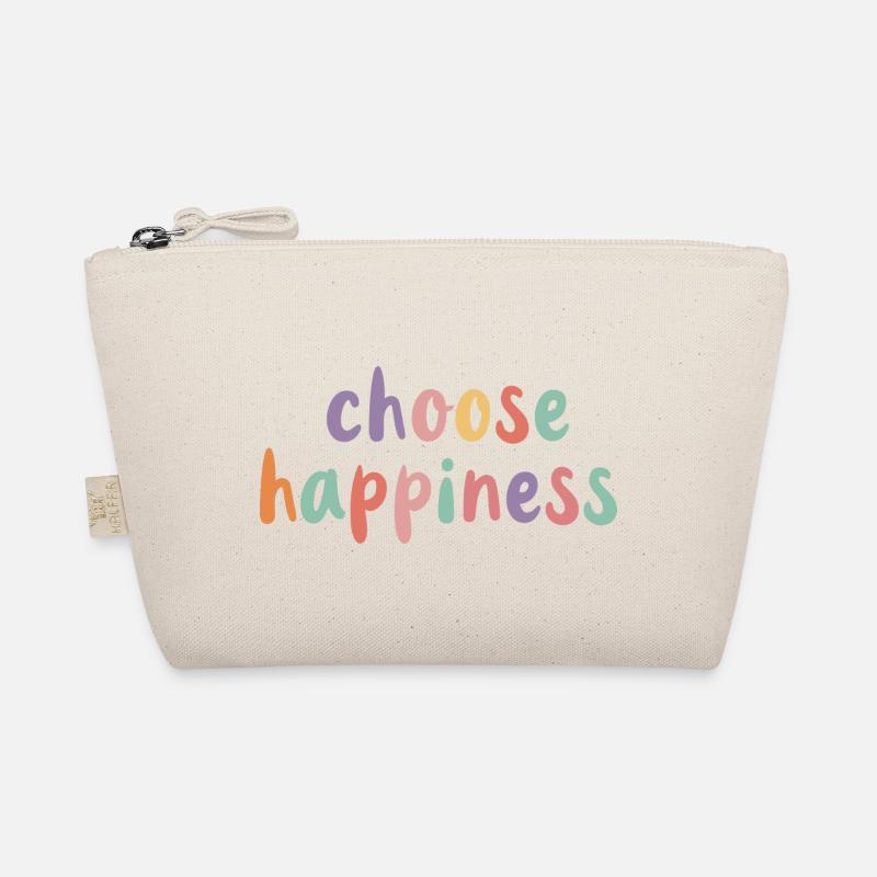 Choose Happiness - Wähle das Glück, Sei Föhlich - Bio-Täschchen - Natur