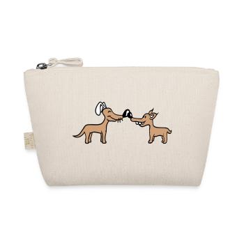 2 Dogs Big Nose Greeting Team Two Friends Crew - Organic Pouch - nature - Front