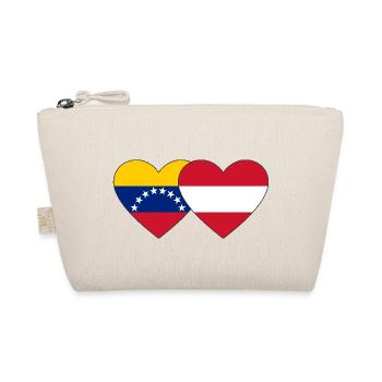 Venezuela Austria Flag Hands Heart Shape - Organic Pouch - nature - Front