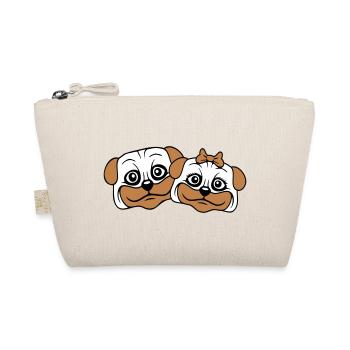 2 chiens Carlin Homme Femme Couple Deux Amoureux Amour - Trousse biologique - nature - Devant