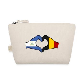 Nicaragua Belgique Drapeau Mains Coeur Forme - Trousse biologique - nature - Devant