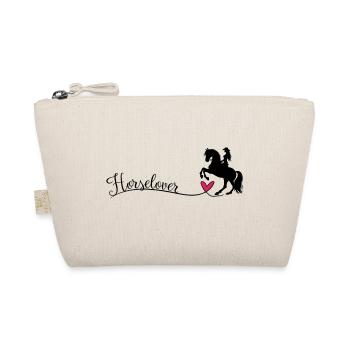 Horselover Horse Lover Lettering - Organic Pouch - nature - Front