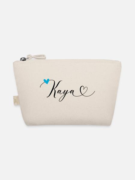 Kaya Name Vorname Kalligrafieherz - Bio-Täschchen - Natur