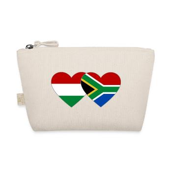 Hungary South Africa Flag Hands Heart Shape - Organic Pouch - nature - Front