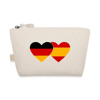 Deutchland Spanien Flagge Hände Herzform - Bio-Täschchen - Natur - Vorne
