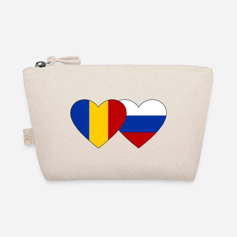 Roumanie Russie Drapeau Coeur Trousse biologique