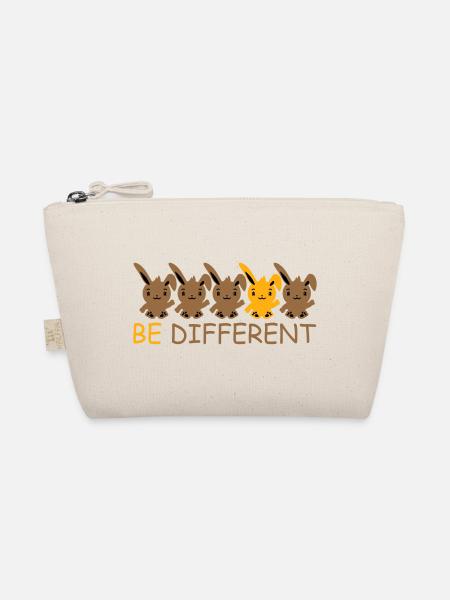 5 Bunny Friends Difference Be Different Different - Organic Pouch - nature - Front