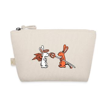 Rabbit Angel Conscience Devil Demon Evil Satan Hell - Organic Pouch - nature - Front