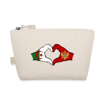 Algerien Montenegro Flagge Hände Herzform - Bio-Täschchen - Natur - Vorne