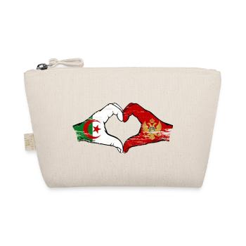 Algeria Montenegro Flag Hands Heart Shape Used - Organic Pouch - nature - Front