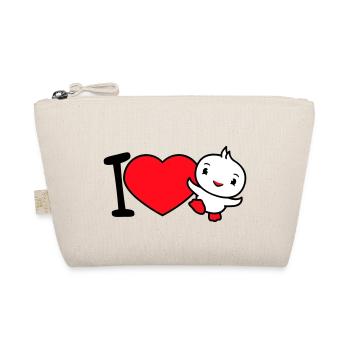 J’aime oiseau coeur symbole amour heureux mignon - Trousse biologique - nature - Devant