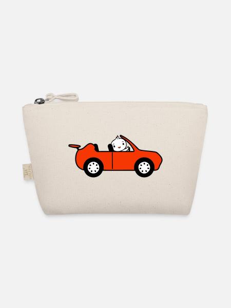 Duck Car Driver Sport Car Fast Driving Vehicle - Organic Pouch - nature - Front