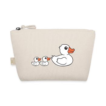 3 Ducks Family Mom Mom Two Kids Baby Dad - Organic Pouch - nature - Front