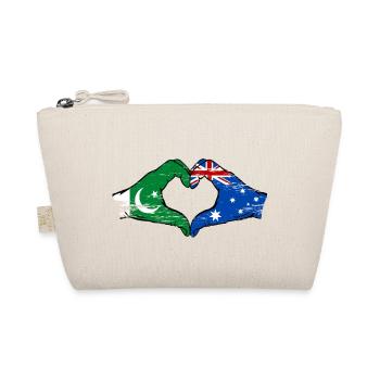 Pakistan Australien Flagge Haende Herz - Bio-Täschchen - Natur - Vorne
