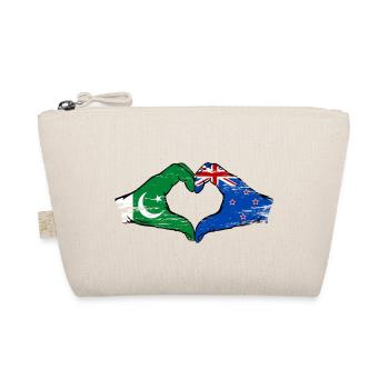 Pakistan Neuseeland Flagge Haende Herz - Bio-Täschchen - Natur - Vorne