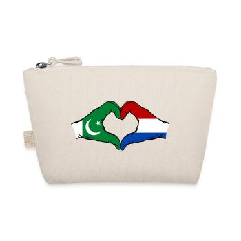 Pakistan Holland Flagge Haende Herzform - Bio-Täschchen - Natur - Vorne