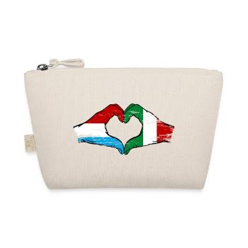 Luxembourg Italy Flag Hands Heart Shape Used - Organic Pouch - nature - Front