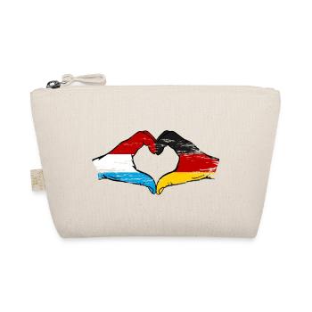 Luxemburg Deutschland Flagge Haende Herzform used - Bio-Täschchen - Natur - Vorne