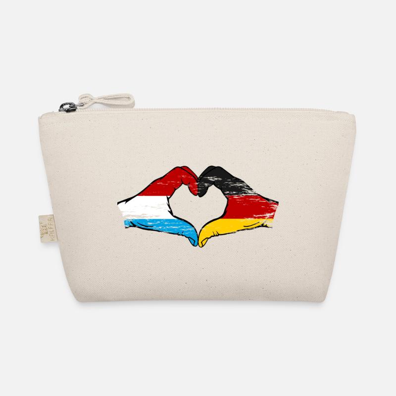 Luxembourg Allemagne Drapeau Mains Coeur Forme Utilisé Trousse biologique