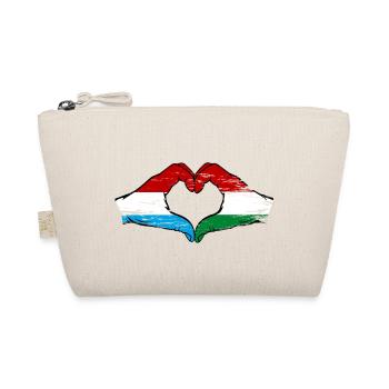 Luxembourg Hongrie drapeau mains forme de coeur utilisé - Trousse biologique - nature - Devant