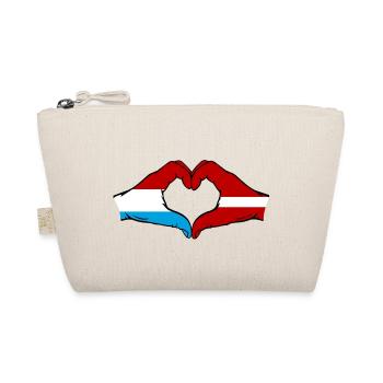 Luxemburg Lettland Flagge Haende Herzform - Bio-Täschchen - Natur - Vorne