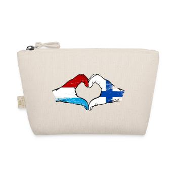 Luxemburg Finnland Flagge Haende Herzform used - Bio-Täschchen - Natur - Vorne
