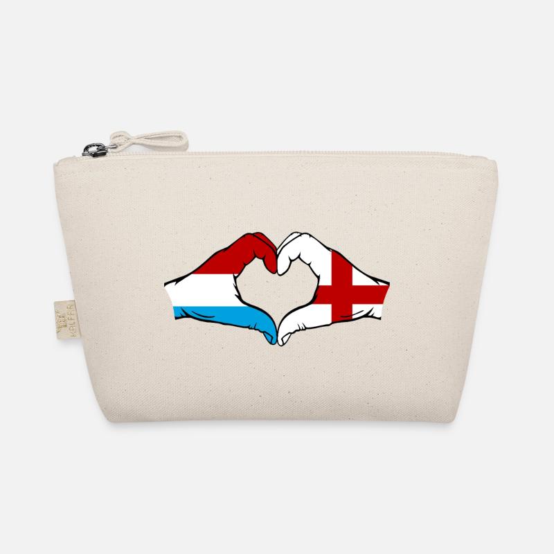 Luxembourg Angleterre Drapeau Mains Coeur Forme Trousse biologique
