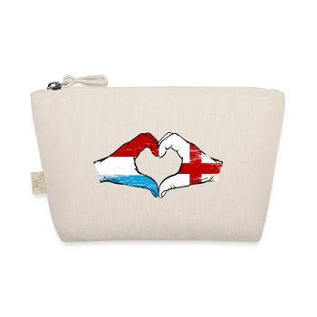 Luxemburg England Flagge Haende Herzform used - Bio-Täschchen - Natur - Vorne