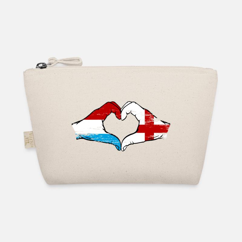 Luxembourg Angleterre Drapeau Mains Coeur Forme Utilisé Trousse biologique