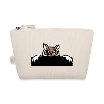 Owl Hiding Behind Wall Fence Wall Sign - Organic Pouch - nature - Front