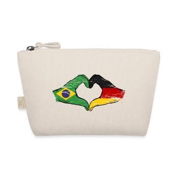 Brésil Allemagne Drapeau Main Forme Coeur Utilisé - Trousse biologique - nature - Devant