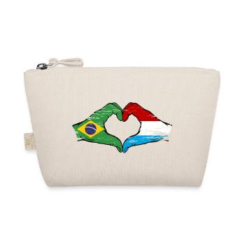Brésil Luxembourg Drapeau Mains Coeur Forme Utilisé - Trousse biologique - nature - Devant