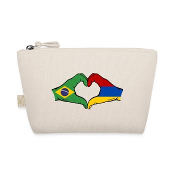 Brazil Armenia Flag Hands Heart Shape - Organic Pouch - nature - Front