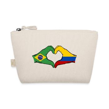 Brasilien Kolumbien Flagge Haende Herzform - Bio-Täschchen - Natur - Vorne
