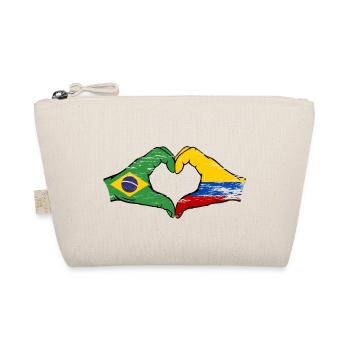 Brasilien Kolumbien Flagge Haende Herzform used - Bio-Täschchen - Natur - Vorne