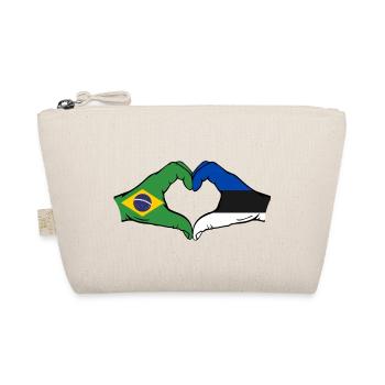 Brasilien Estland Flagge Haende Herzform - Bio-Täschchen - Natur - Vorne